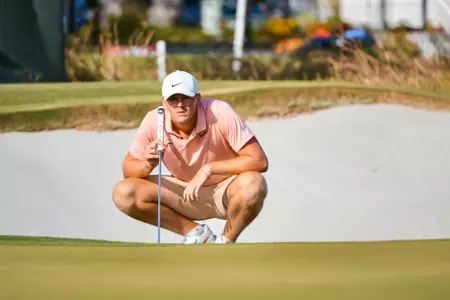 Tommy Morrison lines up putt during first round of 2025 NCAA Championship