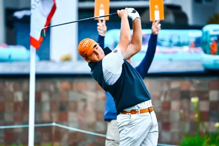 Daniel Bennett tee shot on day two of NCAA Championships