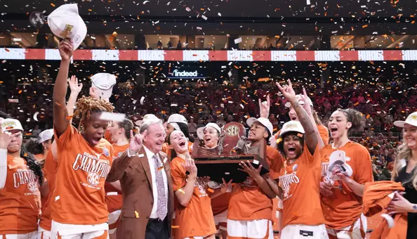 Women's Basketball celebrates 2024-25 SEC regular-season championship with trophy