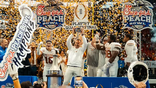 Steve Sarkisian Peach Bowl celebration