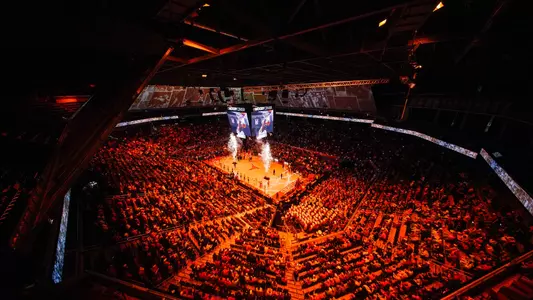 overhead shot of crowd in Moody from Texas A&M pregame