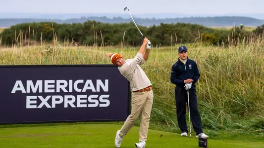St Andrews, Scotland - Texas men's golfer Daniel Bennett during Round 1 at Jubilee Golf Course on 10/12/26 in St Andrews, St Andrews. (Photo by Ashleigh Young/ University of Texas Athletics)