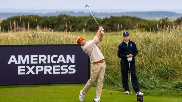 St Andrews, Scotland - Texas men's golfer Daniel Bennett during Round 1 at Jubilee Golf Course on 10/12/26 in St Andrews, St Andrews. (Photo by Ashleigh Young/ University of Texas Athletics)