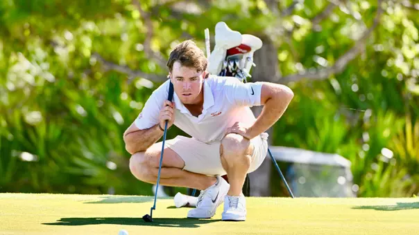 Luke Potter reading putt - Valspar Collegiate