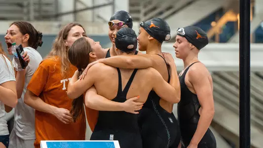 The Texas 400-Freestyle Relay Team Celebrating After Their Race