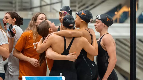 The Texas 400-Freestyle Relay Team Celebrating After Their Race