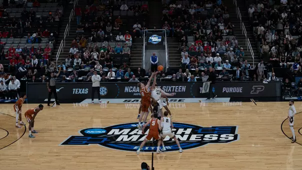 SAN JOSE, CA - March 26, 2026: No. 11 seed Texas Longhorns play Purdue at NCAA Tournament, Sweet16
(Photo by Ashleigh Young)