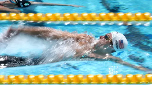 IRVINE, CALIFORNIA - AUGUST 12: Will Modglin of of Team United States competes in Heat 3 of the Men's 100m Backstroke on Day 1 of the Pan Pacific Swimming Championships at William Woollett, Jr. Aquatics Center on August 12, 2026 in Irvine, California. (Photo by Sean M. Haffey/Getty Images)