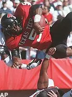 Sammy Morris and the<br>Red Raiders will look<br>to hook the Longhorns<br>for the third-straight<br>time Saturday.