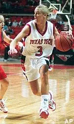 Tech's Melinda Schmucker-Pharies works the ball inside during the first half of the 85-41 Lady Raider rout of Lamar Wednesday.