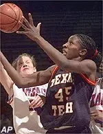 Angie Braziel led Tech with<BR>19 points against Texas.