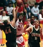 Alicia Thompson leads <BR>Tech into battle <BR>with Kansas. <BR>(file photo)