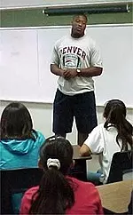 Montae Reagor regularly gave<br>speeches at six Lubbock area schools.