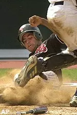Texas Tech's Marco Cunningham slides in for a score during the Red Raiders' 5-2 loss to Rice, Friday.