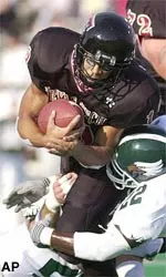 Quarterback Kliff Kingsbury threw for a touchdown in the 13-7 victory over North Texas.