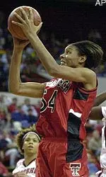 Texas Tech's Plenette Pierson drives to the basket against Nebraska.