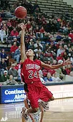 Katrisa O'Neal had 10 points at the half, more than the entire Oklahoma State team.