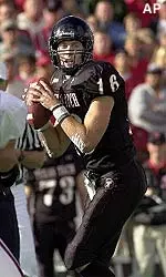 Kliff Kingsbury looks to make a pass in Texas Tech's game with Oklahoma Saturday.