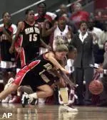 Candi White dives for the ball in Texas Tech's game vs. Rutgers Friday.