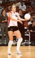 Ann Romjue led the Red Raiders in digs (15) as Tech was swept by No. 4 Nebraska.