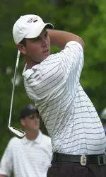 Brooks Kelly hits a shot at the 2002 NCAA Championships in Columbus, Ohio, last year. Kelly and his teammates tee off Thursday morning at the NCAA Central Regional in Manhattan, Kan.
