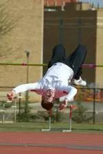 Chad Pharis won the Big 12 title in the high jump Sunday night.