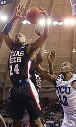 Ronald Ross grabs a rebound away from TCU's Marcus Sloan.