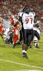 Defensive tackle Fred Thrweatt and the Red Raiders will face Nebraska on TBS at 6 p.m. Sat., Oct. 9.
