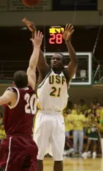 Jerome Gumbs scored a career-high 31 points to lead the Dons over the Red Raiders. (photo courtesy of USFDons.com)