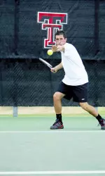 <B>Photo Courtesy Picturemann/Scott Mann</B><P>The Red Raiders remain undefeated after two matches today. They will hit the courts again tomorrow at noon to face Abilene Christian.