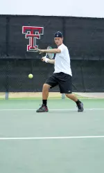 <B>Photo Courtesy Picturemann/Scott Mann</B><P>The Red Raiders defeat Abilene Christian, 4-1. Tech will go to San Antonio this weekend for three matches.