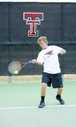 <B>Photo Courtesy Picturemann/Scott Mann</B><P>The match against Texas A&M Corpus Christi was cancelled. The Red Raiders will hit the courts again tomorrow in San Antonio.