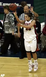 Alesha Robertson puts up a 3-point shot during the second half.