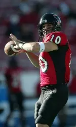 Texas Tech senior quarterback Cody Hodges led the offense with 195 yards and two passing touchdowns in the first scrimmage of the spring Saturday afternoon.