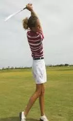 <b>Photo Provided by PictureMann Photos/L.Scott Mann:</b> Senior Megan Hull pushed into the top 20 after a second round 77 performance.