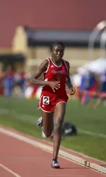 Violet Chemakwila finished the 5000M with a second-place finish and a time of 16:32.78.