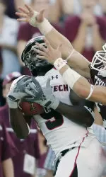 Robert Johnson hauls in the game-winning catch against Texas A&M on Saturday.