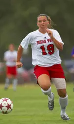 Chessa Purser led the Red Raiders in shots (4) and shots on goal (3) against Kansas on Sunday afternoon.