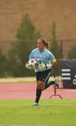 Tina Rincon collected seven saves in the match against Nebraska.