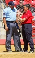 Coach Wilson enjoys a chat with a favored professional