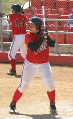 Sophomore Jennifer Corkin collected two hits in the ball game