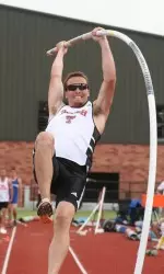 Sage Thames ended his standout Tech career with a ninth-place finish and All-American honors in the pole vault.