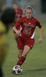 Shannon Sims scored the third goal for the red team