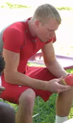Inside receiver Kelly Hildebrandt and his Red Raider teammates were treated to watermelon Thursday during the team's annual event.
