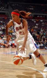 Plenette Pierson won her first WNBA Championship as a member of the Detroit Shock. Photo courtesy of the Detroit Shock.
