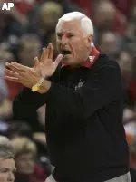 Bob Knight reacts in the first half against New Mexico.