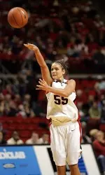 Alesha Robertson hit the game-winning three-pointer with 6.1 seconds left in the game.
