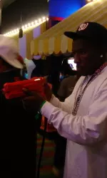 Brandon Williams enjoys some fun and games at the Gator Bowl Welcome Party at Dave & Busters.