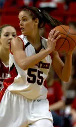 Texas Tech's Alesha Robertson looks to pass the basketball against Oklahoma's Chelsi Welch in the second half. (AP Photo/Joe Don Buckner)