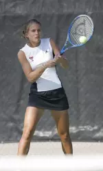 Samantha van der Drift notched in first singles win against BYU.